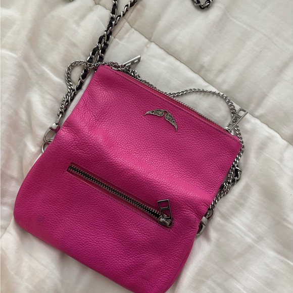 Pink Leather Crossbody Bag - Picture 3 of 4
